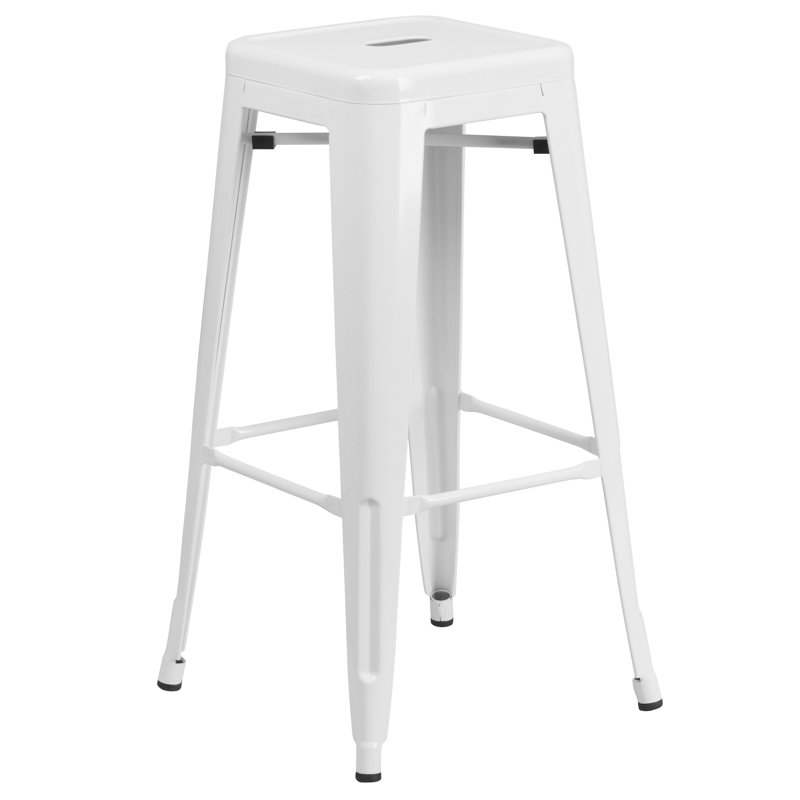 Tabouret Nieva, Blanc, Tabouret de comptoir (siège d’une hauteur de 24, 1