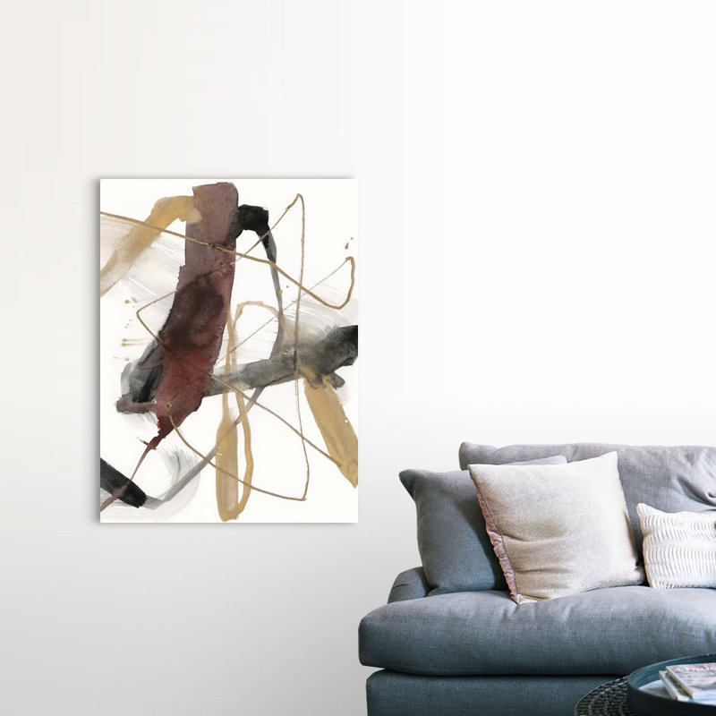«Bourgogne Interjection II» par Jennifer Goldberger - reproduction d'art, Toile tendue, H 48 po x l 36 po x P 1,25 po