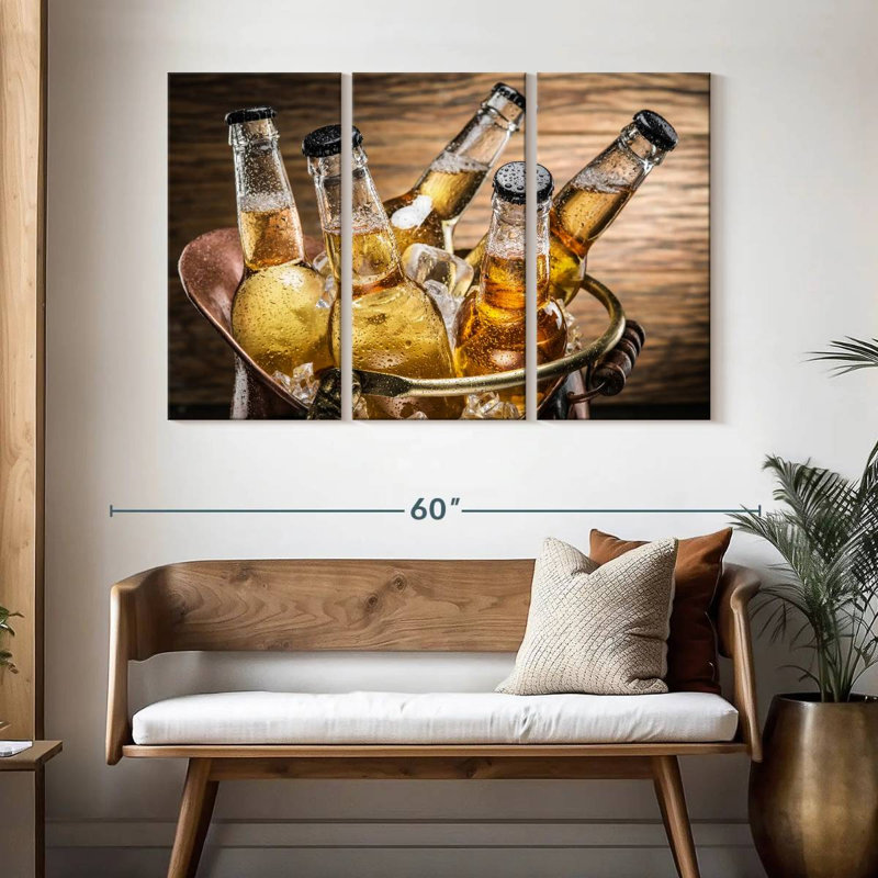 Yarlin Cold Beer Bottles, 32" H x 50" W
