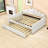 Full Upholstered Daybed Frame with Shell-Shaped Backrest and Twin Trundle-1700070530