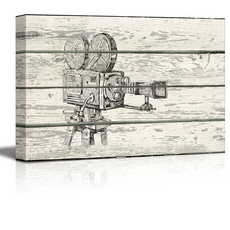 «Crosshatch», appareil photo de bobine à bobine, œuvre d'art rustique, H 24 po x l 36 po