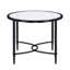  Table basse ovale en verre et métal transparent 45 po - Plateau géométrique moderne en verre