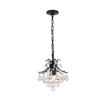Luminaire suspendu à niveaux unique à 3 lumières avec accents en cristal Stoller