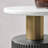 Julianna Midcentury Modern Accent Table with Base Gold Metal and Faux Marble Laminate Tabletop