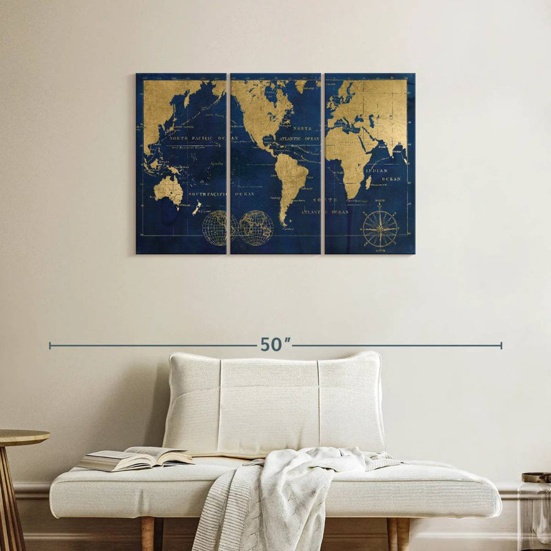 Carte du monde Aligo, H 24 po x l 38 po