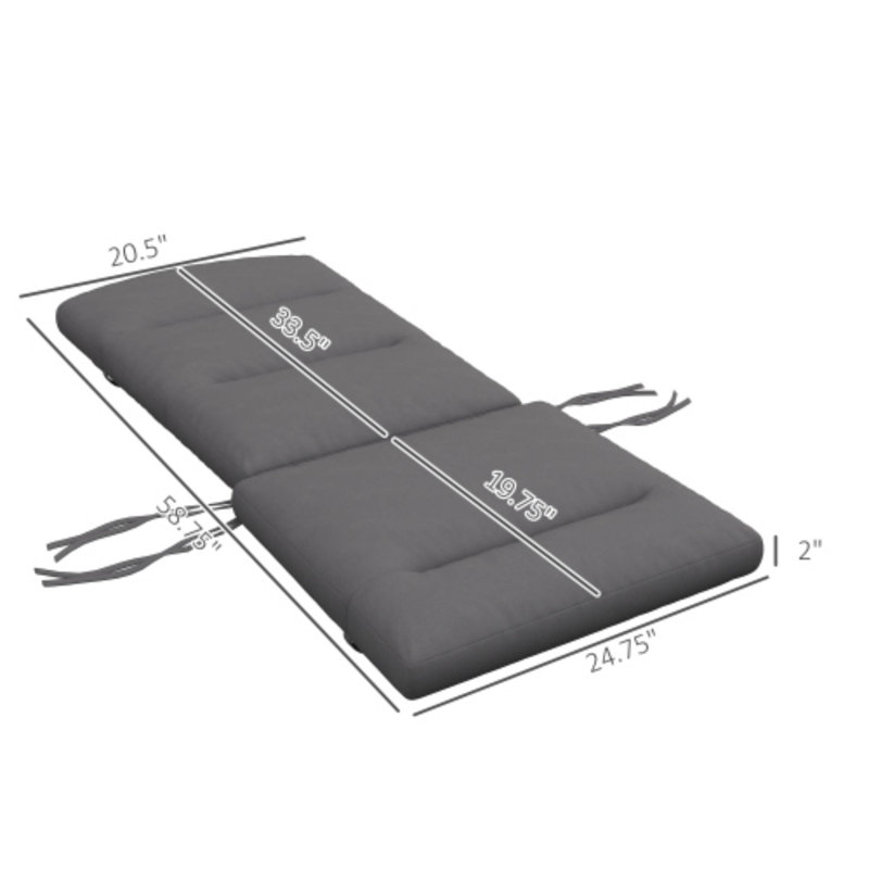 Coussin de chaise d'extérieur 2 pièces Adirondack, Gris