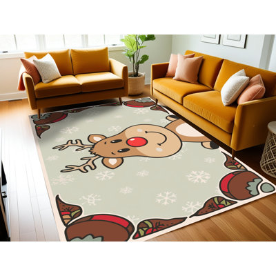 Tapis de vacances d'hiver de Noël lavable The Holiday Aisle®