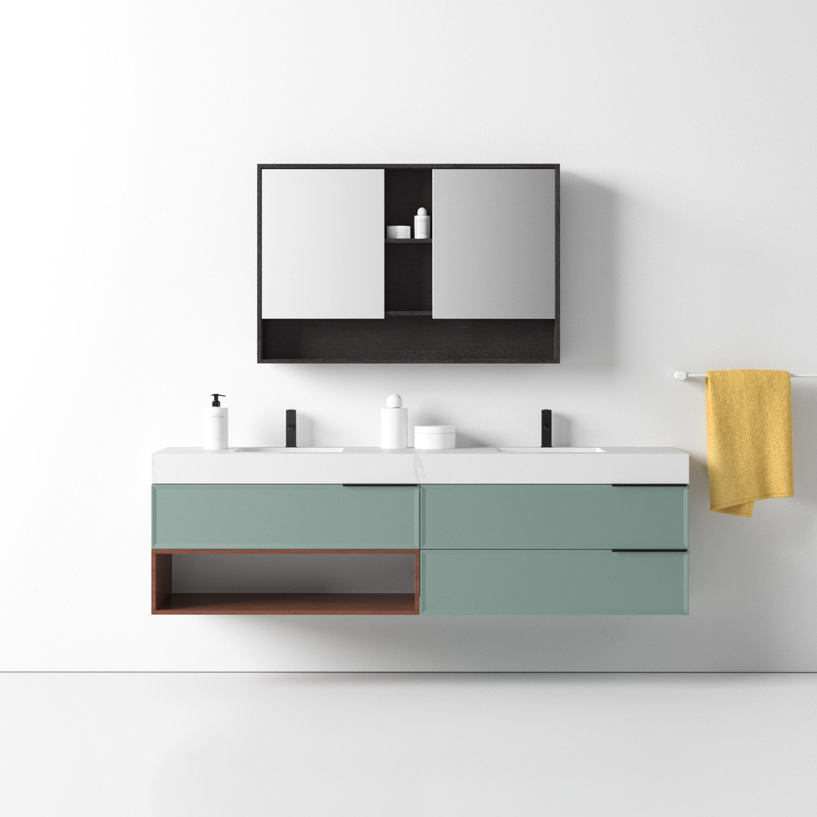 Nikola 72" Cedar Double Bathroom Vanity
