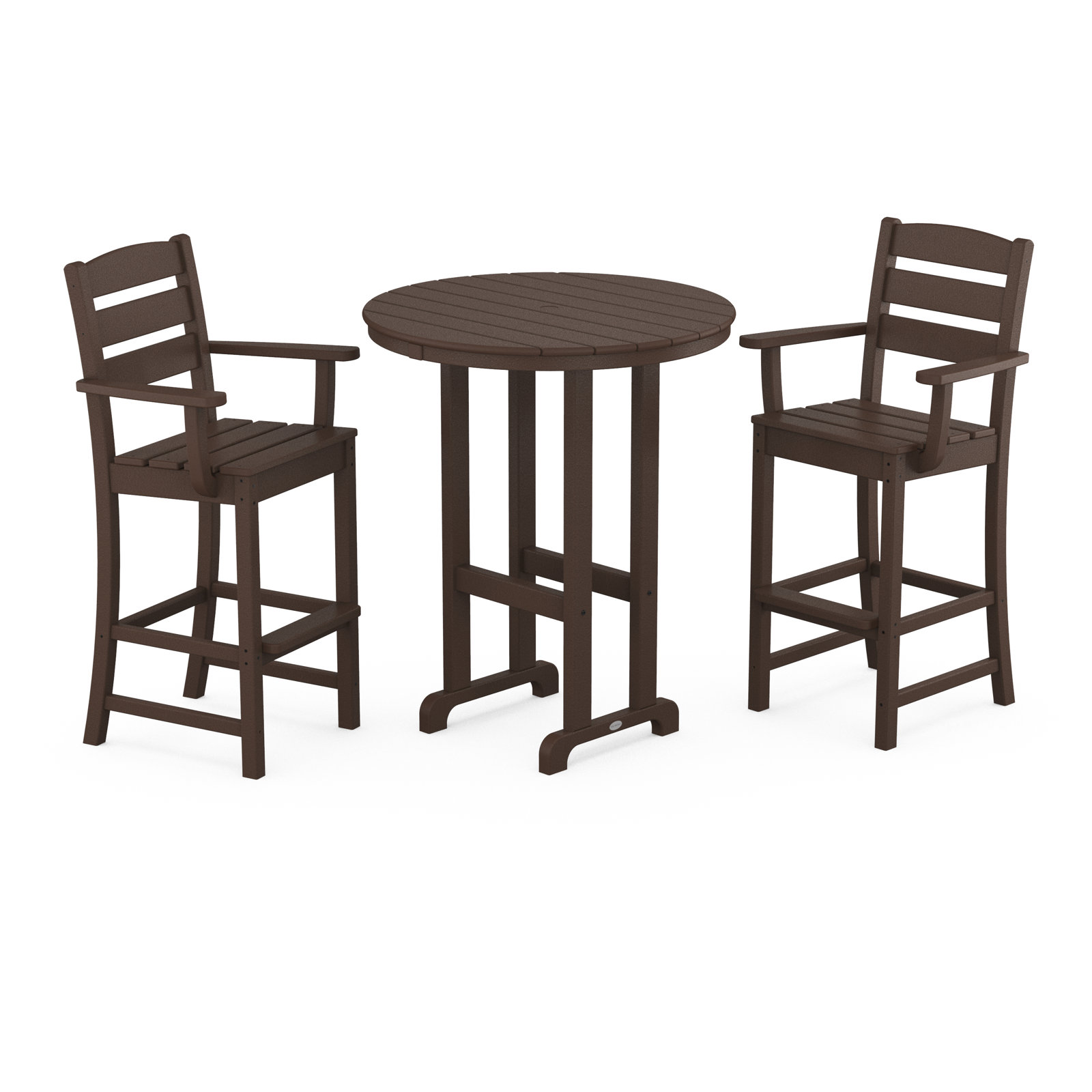 POLYWOOD® Lakeside 35" Patio Dining Set, Mahogany