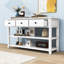 Console Gore Retro avec 3 tiroirs, 2 tablettes et une structure en bois massif pour le salon-392643779