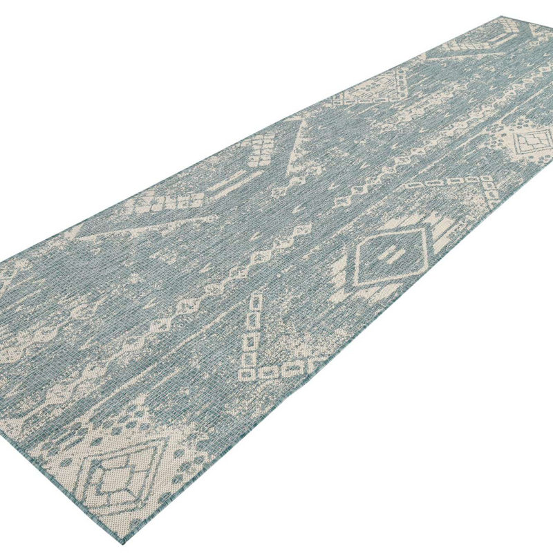 Medford Geometric Indoor / Outdoor Rug, Runner 2'7" x 8'