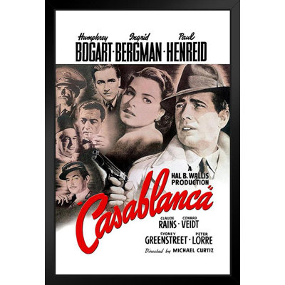 Casablanca Movie Classic Hollywood Film Retro Vintage Wall Decor Humphrey Bogart Ingrid Bergman Worl -  Poster Foundry, 1113574