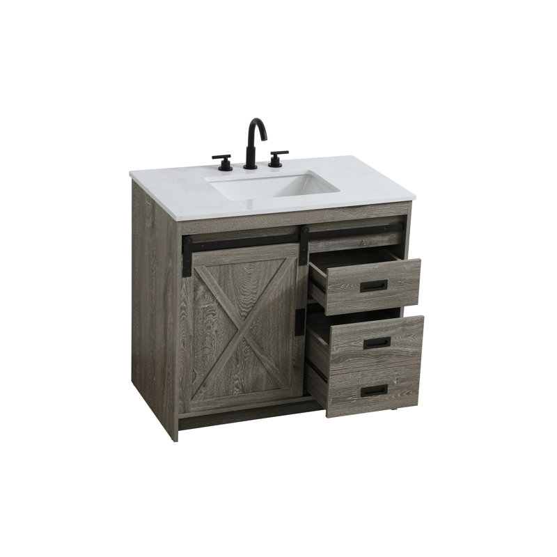 Boden 36 inch Single Bathroom Vanity, Rustic Gray