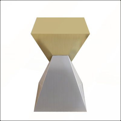 Table de bout moderne en acier inoxydable avec finition brossée pour une décoration élégante et contemporaine