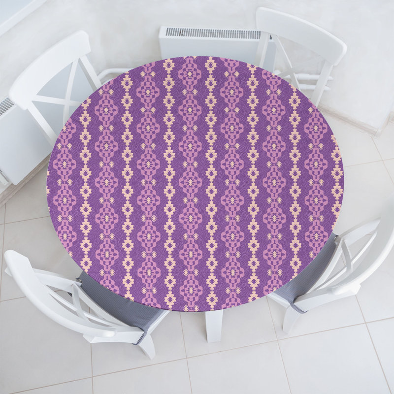 Ambesonne Purple Fitted Round Tablecloth Violet Blush, 47.24" Round