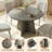Round Dining Table for 4 Farmhouse Kitchen Table-187398502