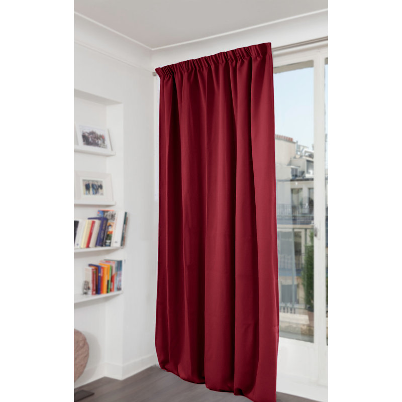 Rauseo Blackout Curtain Single Panel, Dark red