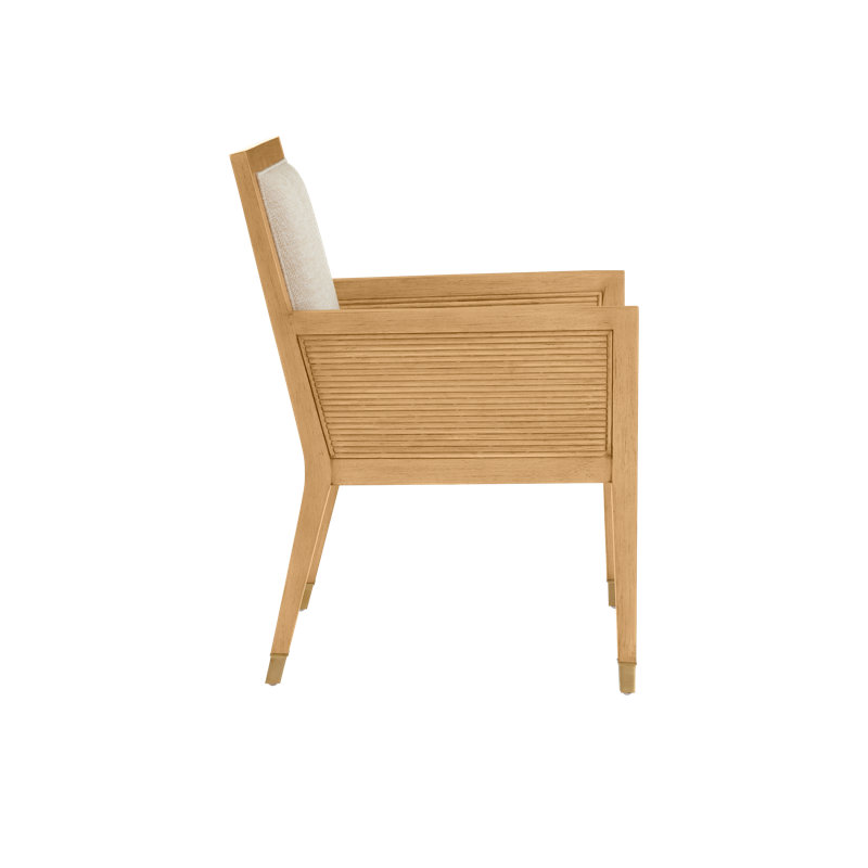 Santos Vintage Armchair, Barrett Dusk, Beige Polyester Blend, Natural Wood