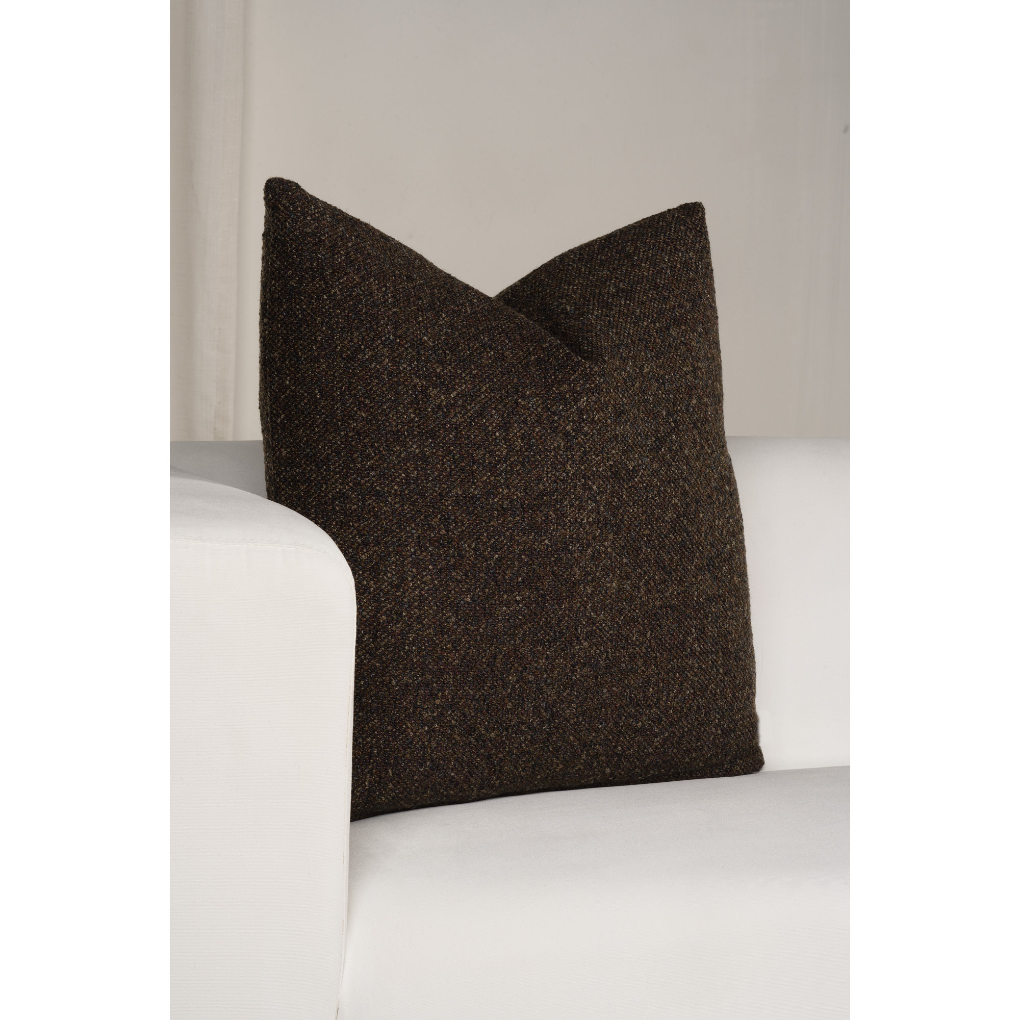 Eevi Hazelnut 20" x 20" Throw Pillow, Feather, Brown, Square 20"