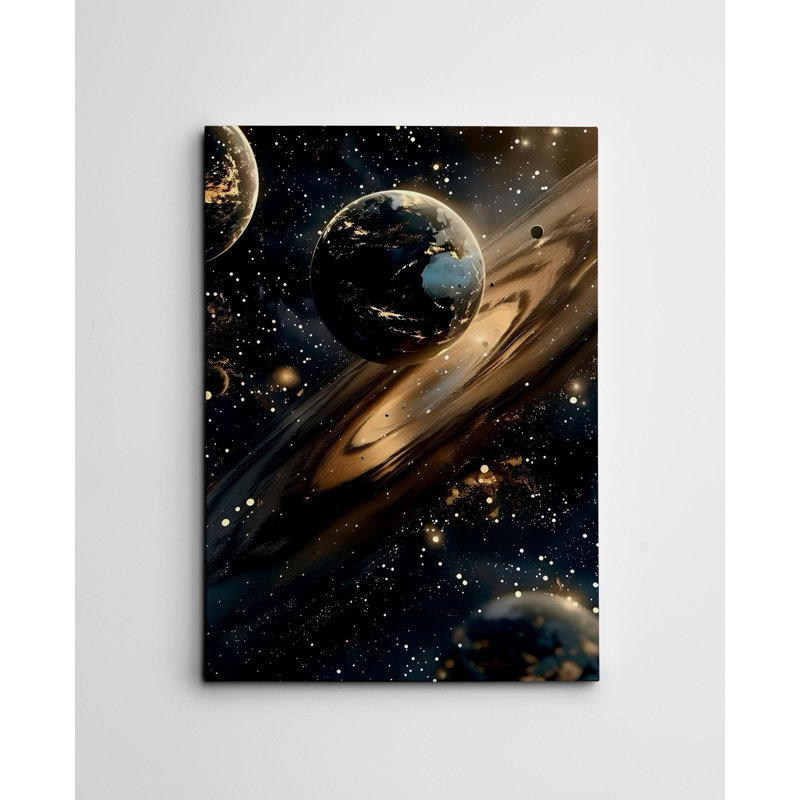 Stunning Decorative Canvas Painting, Gold & Black, 27.6 x 39.4 inches | 50% Cotton / 50% Polyester, Digital Print on Canvas | Elegant Wall Art for Home Decor, Framed with 0.8 x 0.8 inch Wooden Frame