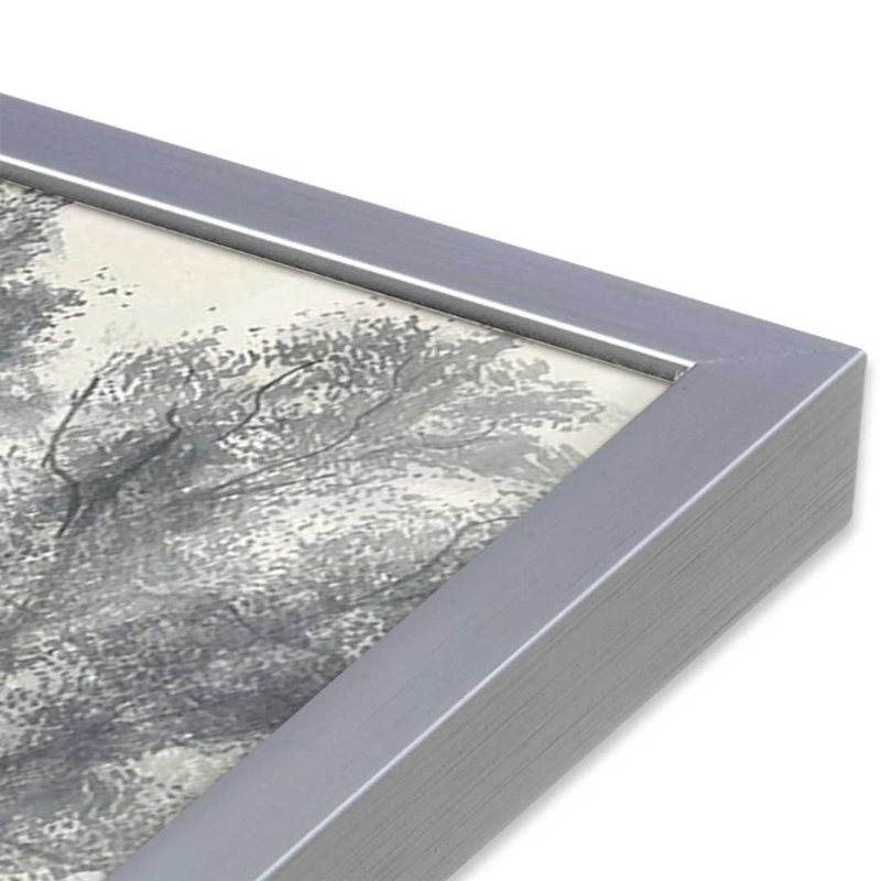 «Windswept Valley I» par Michael Willett, reproduction d'art, H 12 po x l 18 po, Argent argent