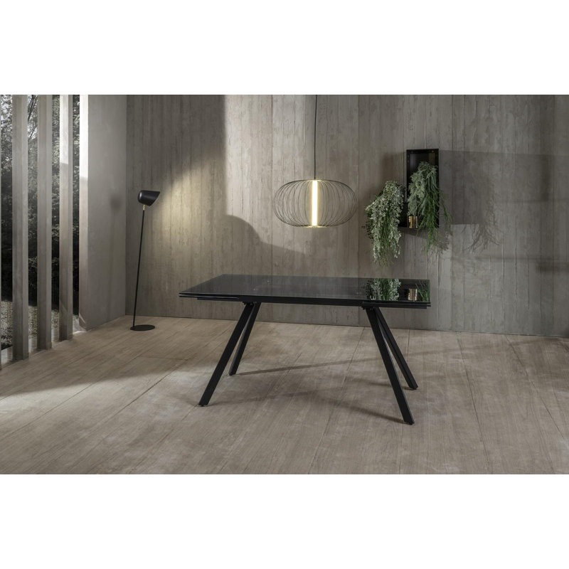 Pontoosuc Extendable Rectangular Glass Top Dining Table