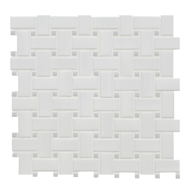Moonlite Weave 12 in. x 12 in. Matte Porcelain Mosaic Floor and Wall Tile