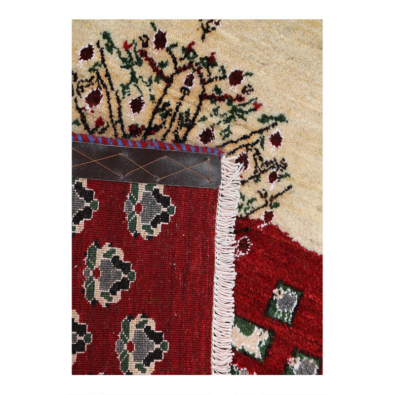 Tapis ivoire noué à la main 2 pi x 3 pi Gabbeh