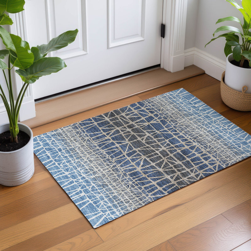 Machine Washable Indoor/Outdoor Chantille ACN2404 Geometric Rug, Rectangle 1'8" x 2'6"