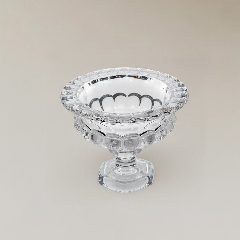 Bol à fruits sur pied en verre transparent, bol en verre transparent à pied pour fruits, centres de table ou présentoir décoratif