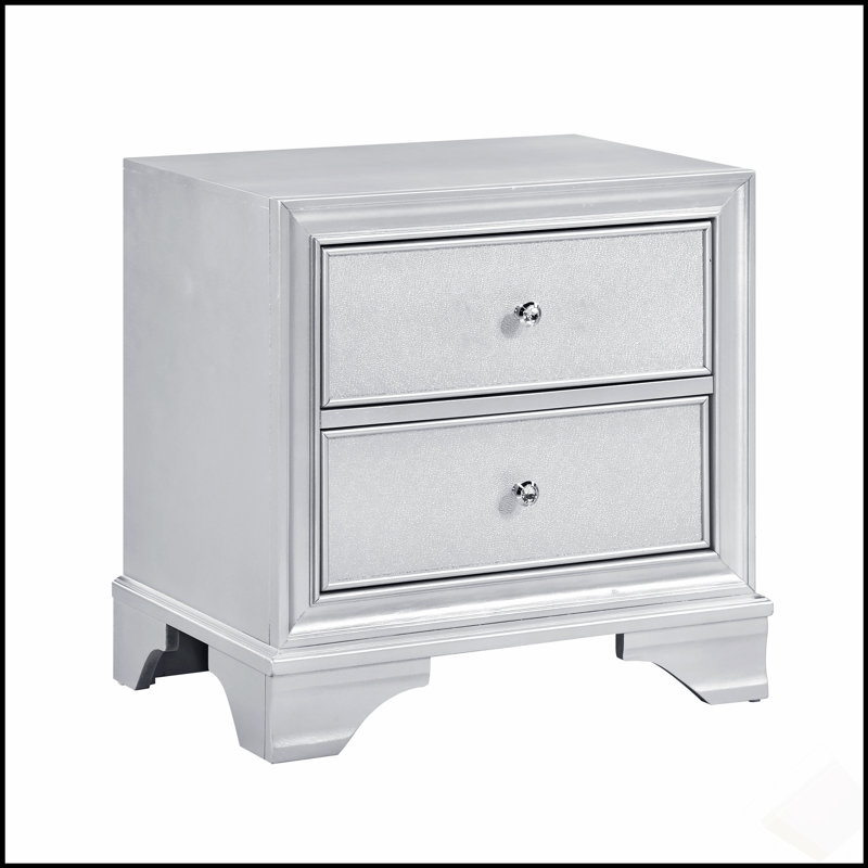 Table de chevet glamour avec rangement à 2 tiroirs, durable et élégante pour les chambres contemporaines