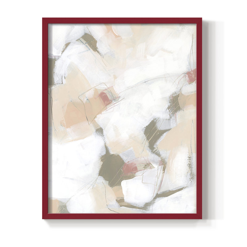 «Sand Story II», reproduction encadrée - bois massif, Rouge, H 10 po x l 8 po