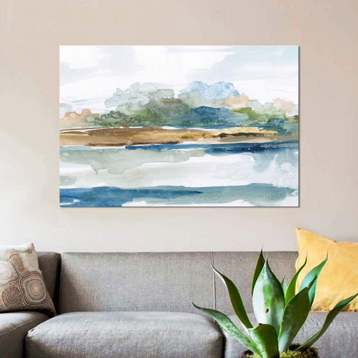 «Blue Solace», impression sur toile, H 8 po x l 12 po x P 0,75 po, Pas de tapis, Toile tendue
