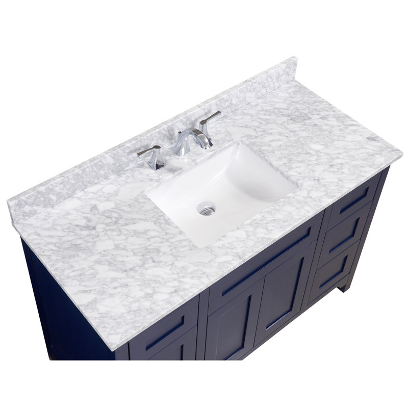 Altair 49 in. Carrara Marble Vanity Top with Ceramic Sink