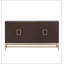 Buffet de style rétro avec tablettes réglables, poignées et pieds en métal pour un rangement polyvalent et un design élégant, espresso