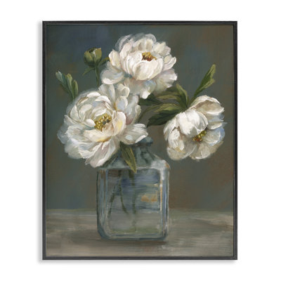 Giclée encadrée par un traditionnel trio de fleurs blanches, design par Nan