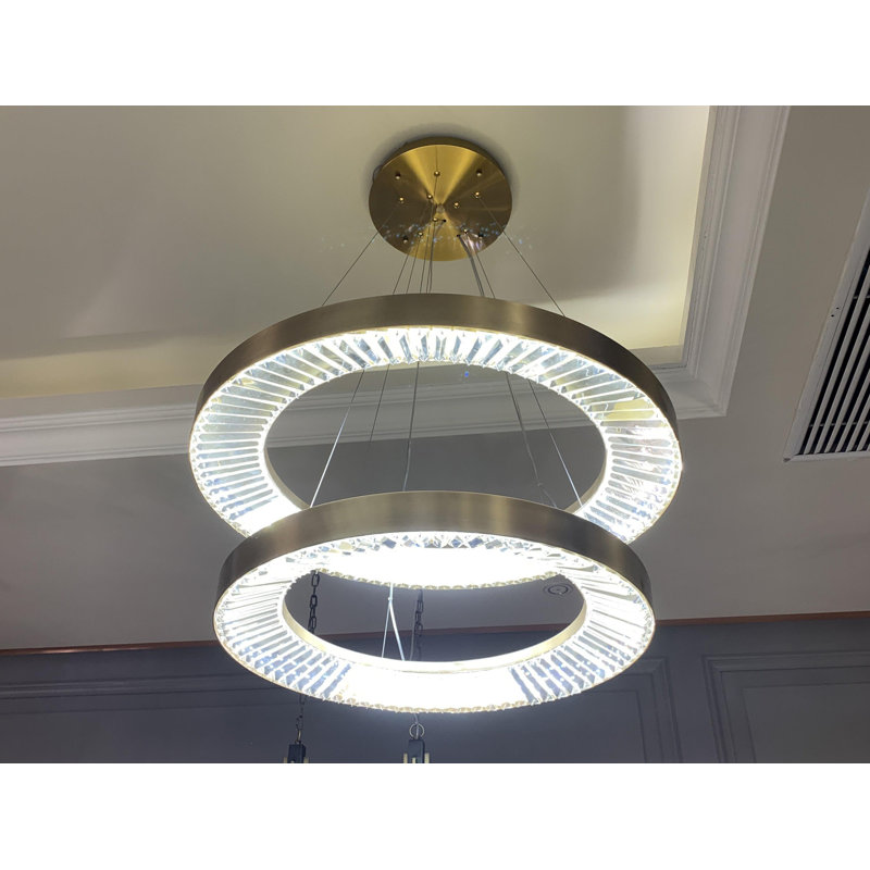 Lustre à 2 lumières Anneheide, Laiton, H 4 po x l 33,5 po x P 33,5 po