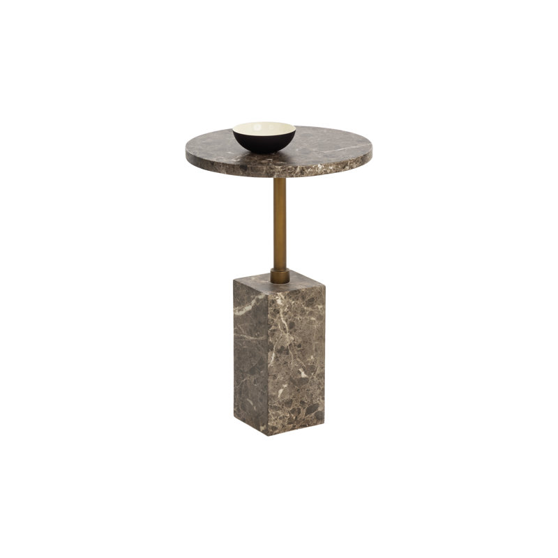 Mizani Outdoor Round Side Table, Brown