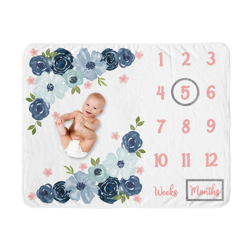 Couverture pour bébé en molleton aquarelle