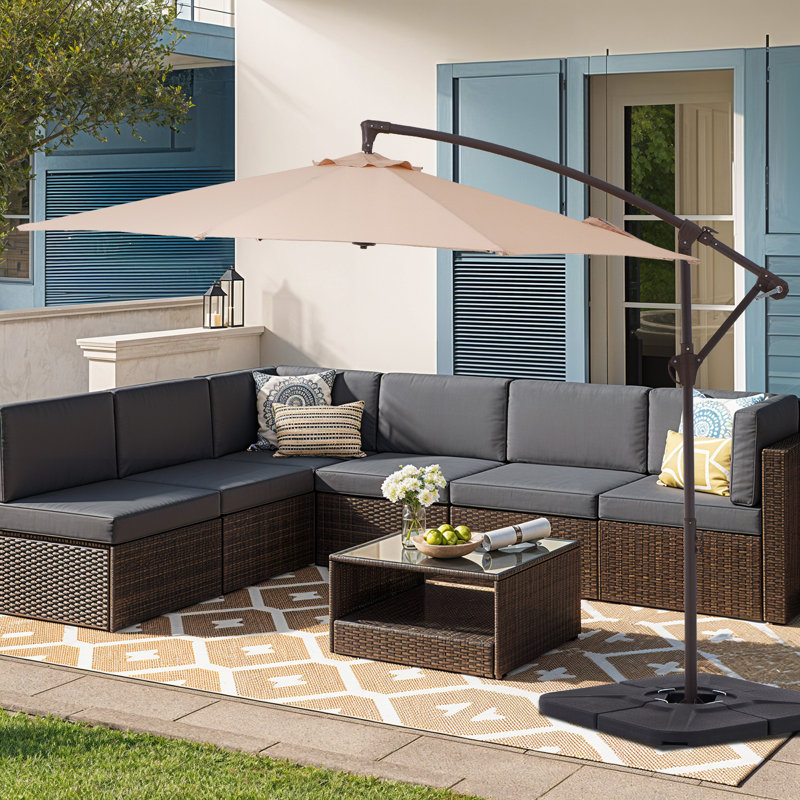 brown jordan patio umbrella Vintage Luxury Brown Jordan Patio Set 6 Chairs Tilting Umbrella