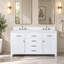 Dosseret de meuble-lavabo en quartz blanc de 60 pouces pour comptoir
