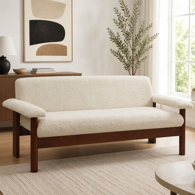 Causeuse 72,8 "avec coussins d'accoudoirs, Beige