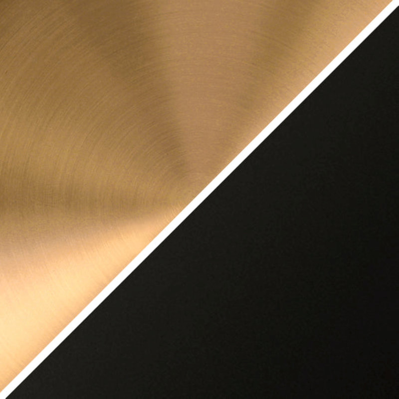 Luminaire suspendu en forme de dôme à 1 lumière Morine, Noir mat / laiton, Transparent