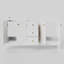 Meuble-lavabo à double cuve festonné 60 po - blanc - avec plateau - boutons dorés-1868364698