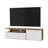 Dilkon TV Stand With Drop-Down Door. Hinged Door. Open Shelves.Cable Management. Natural Oak And White