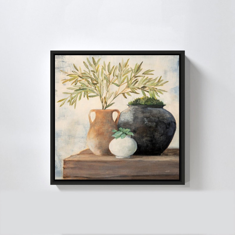 «Calm Still Life II» par Julia Purinton - impression sur toile, 24" H x 24" W, Flat Floating Frame, Noir