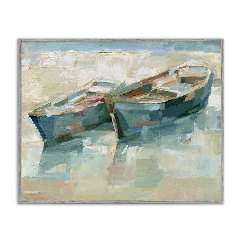 «Boat Duo on Shore», estampe numérique encadrée par Ethan Harper, Estampe numérique Farmhouse, H 16 po x l 20 po