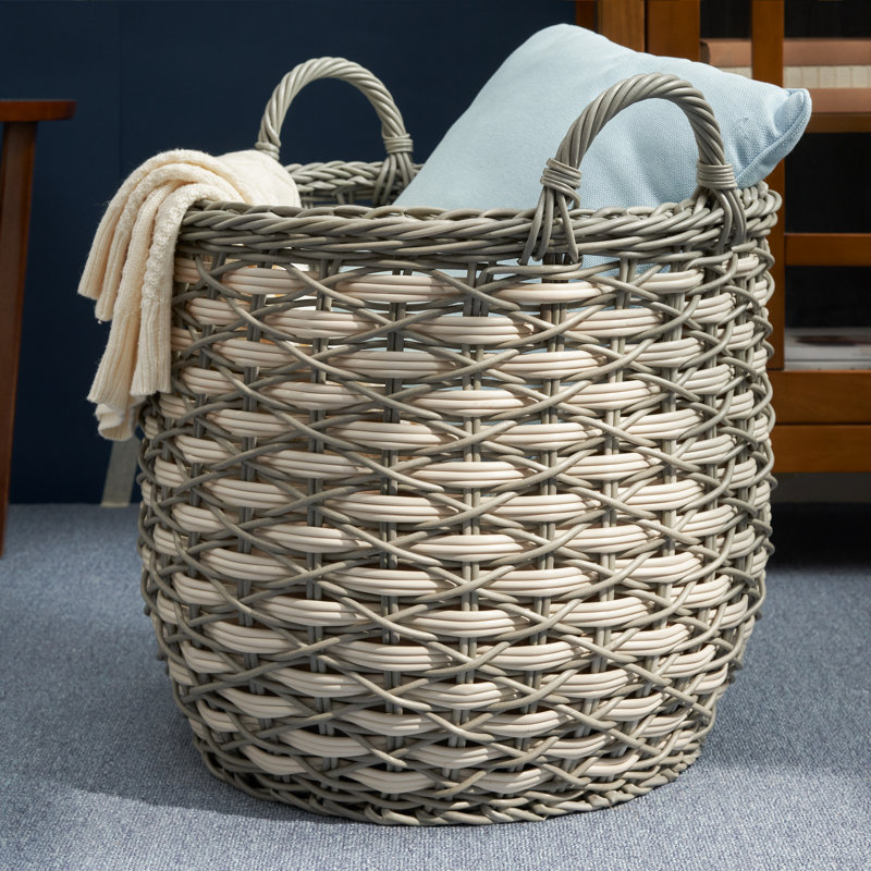Panier en osier, H 15,7 po x l 18 po x P 18 po