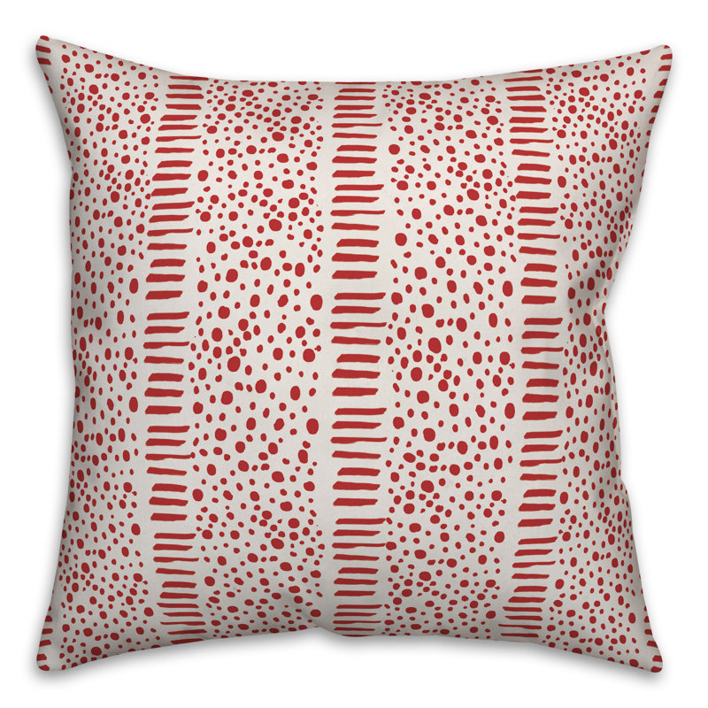  Coussin Dash, 20 po x 20 po, Rouge géométrique 1