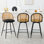 361° Swivel Upholstered Rattan Counter Height Bar Stool